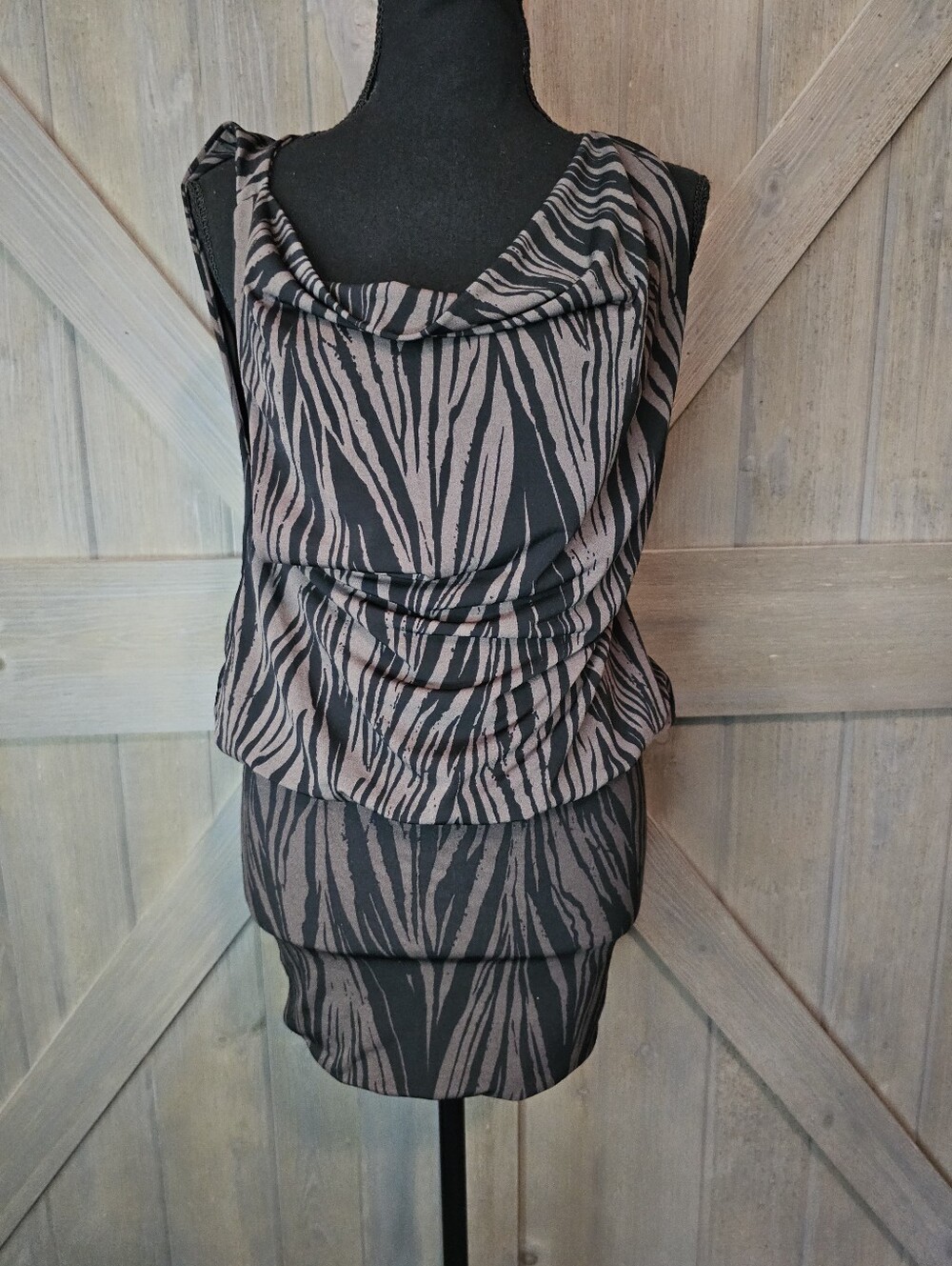 Y2k Nwt Moonstar Zebra Print Open Back Dress sz Small